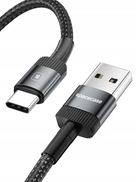 spacecase-usb-c-cable-2m-2-4a-black-zgodnosc-ze-standardem-quick-charge-3-0