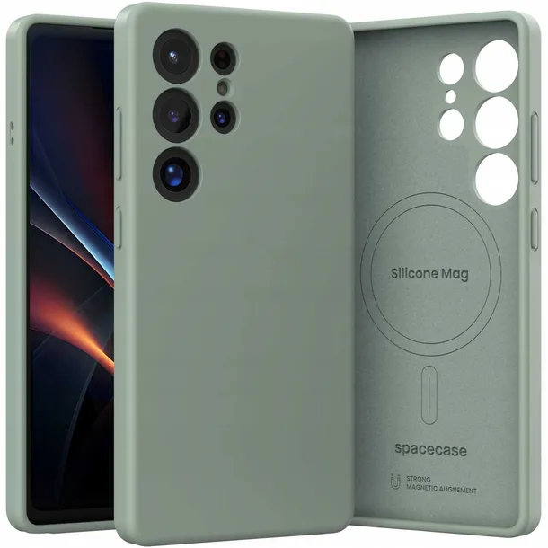 spacecase-silicone-mag-galaxy-s25-ultra-mint-funkcje-antyposlizgowa-struktura-ladowanie-indukcyjne-magsafe-pochlanianie-wstrzasow