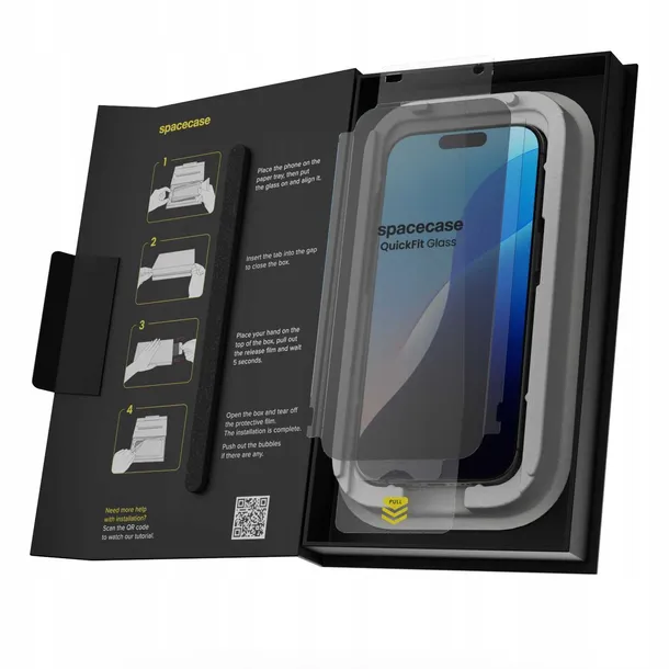 spacecase-quickfit-privacy-glass-iphone-16-pro-konstrukcja-powloka-oleofobowa-zaokraglone-krawedzie-zaokraglone-rogi-z-filtrem-prywatyzujacym