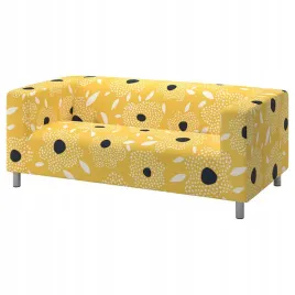ikea-klippan-sofa-2-osobowa-tingetorp-zolty-bialy-wzor-kwiatowy