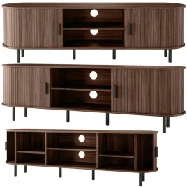 szafka-rtv-otwarta-zaokraglone-ksztalty-lamele-ciemny-orzech-metalowe-nogi