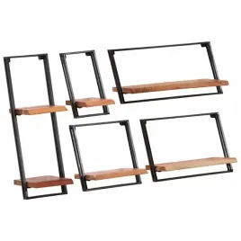 vidaxl-polki-scienne-5-szt-lite-drewno-akacjowe