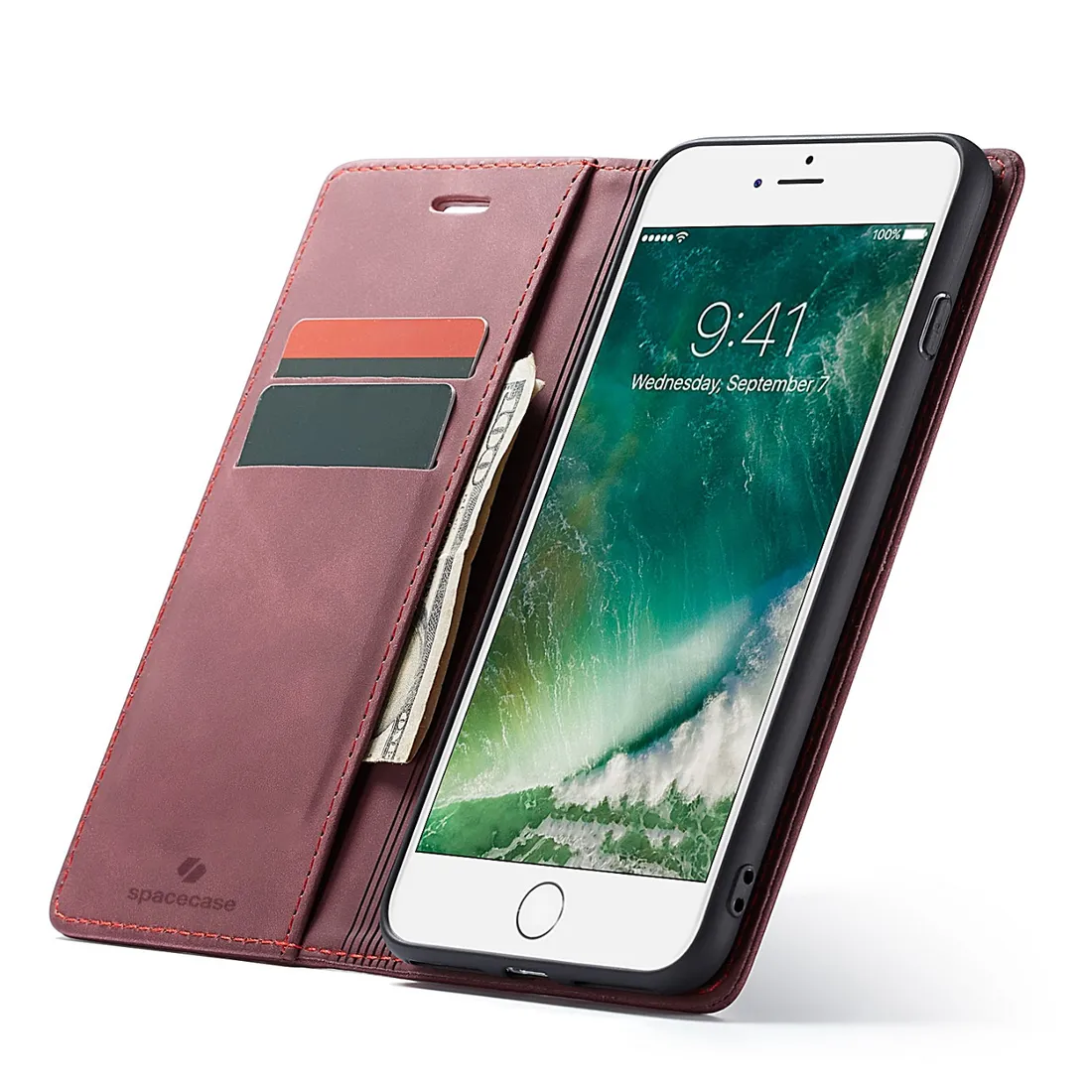 spacecase-wallet-iphone-7-8-plus-red
