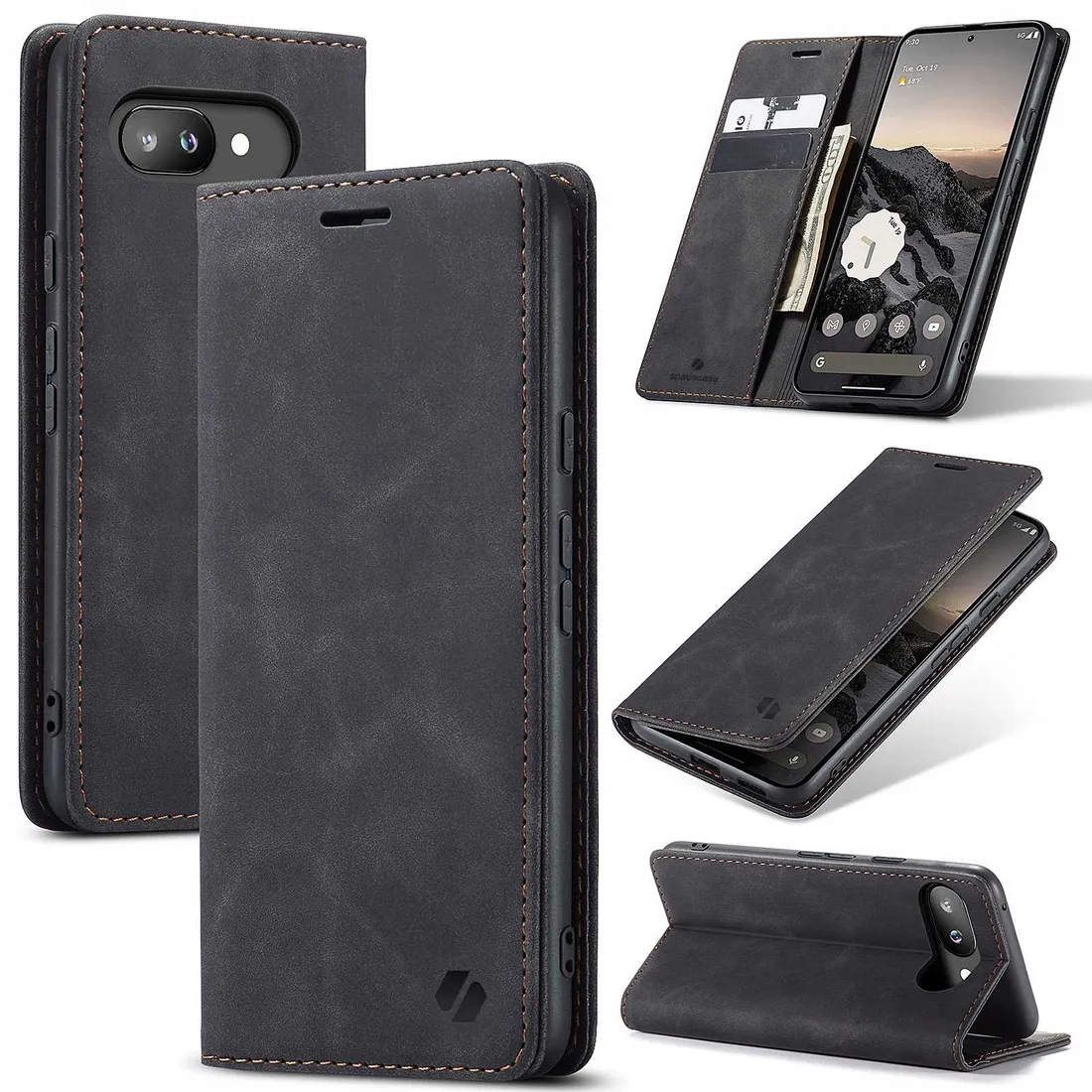 spacecase-wallet-google-pixel-9a-black