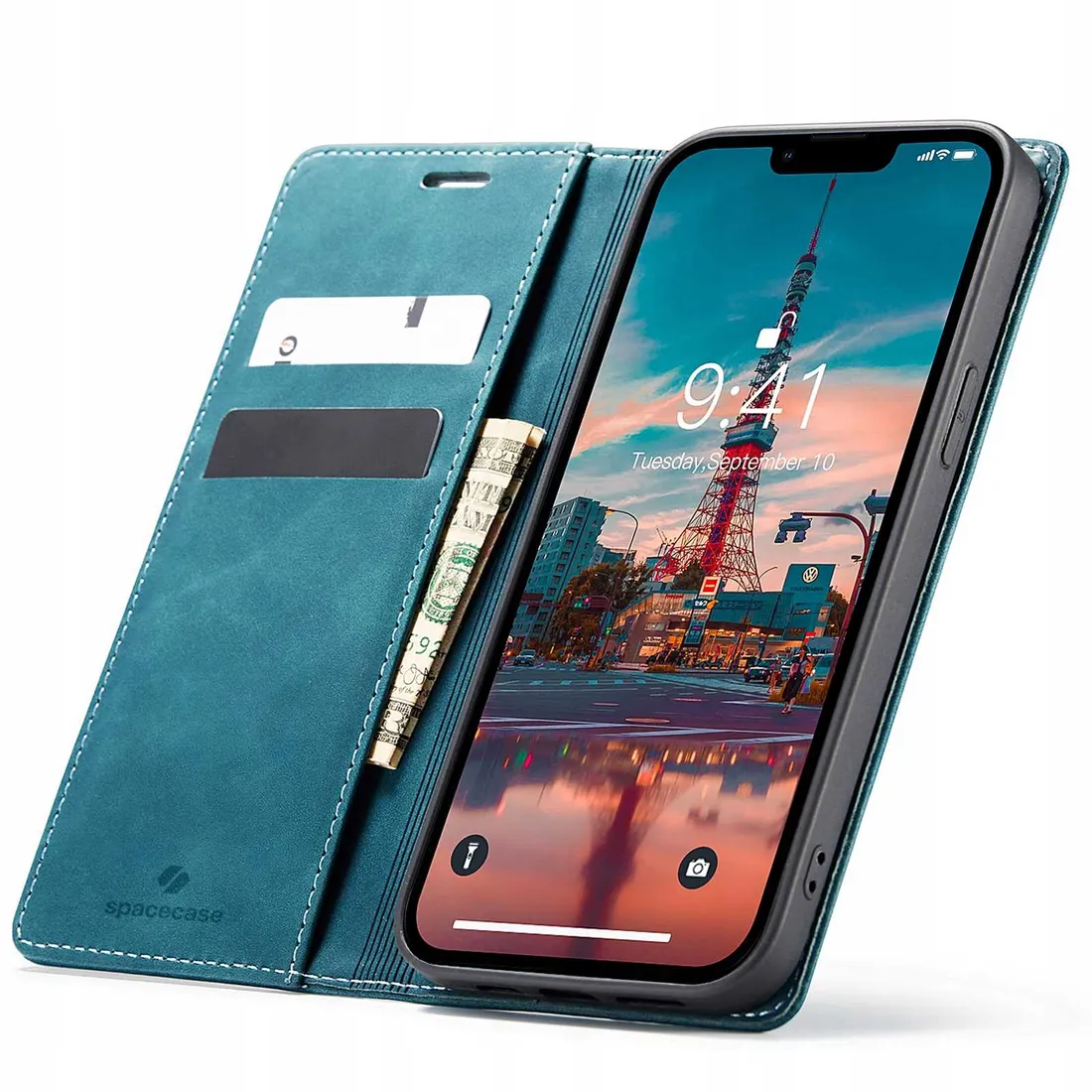 spacecase-wallet-iphone-14-blue