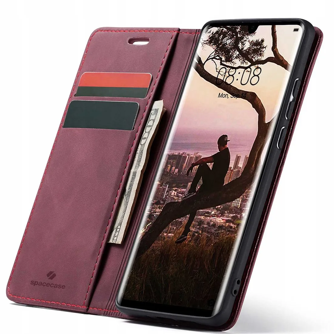 spacecase-wallet-huawei-p30-pro-red