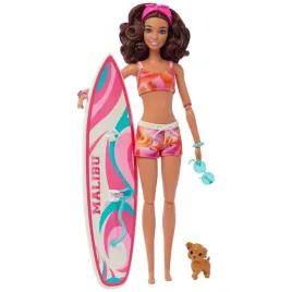 mattel-barbie-doll-with-surfboard-and-puppy-30cm