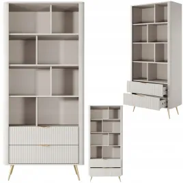 regal-z-szufladami-elegancki-ryflowany-zaokraglone-krawedzie-bezowy-193x88