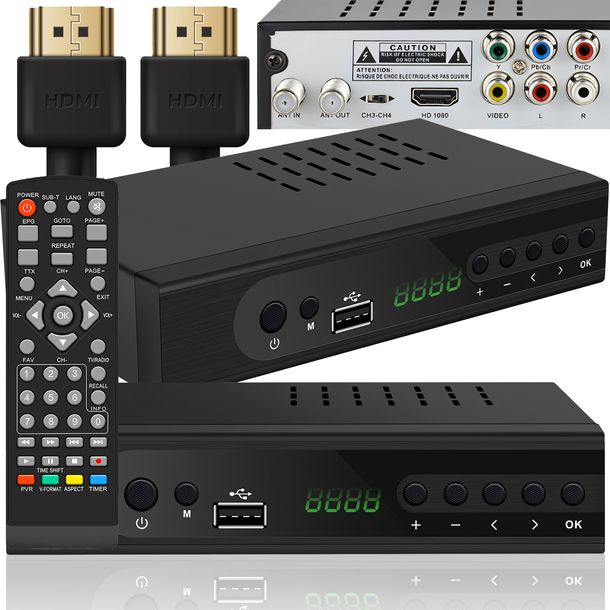 DEKODER TUNER TELEWIZJI TV NAZIEMNEJ FULL HD DVB-T2 HEVC H.265 UNIWERSALNY