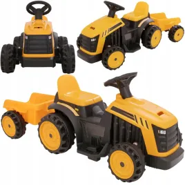 traktorek-elektryczny-na-akumulator-jezdzik-dla-dzieci-przyczepka-zolty