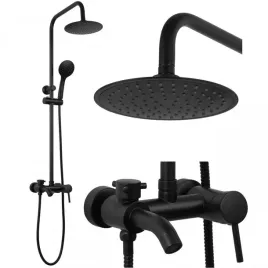 Zdjęcie produktu Bateria prysznicowa natynkowa panel deszczownica 20 cm z wylewką czarna