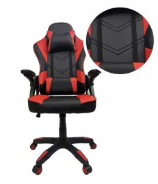 fotel-gamingowy-biurowy-obrotowy-ekoskora-czarno-czerwony