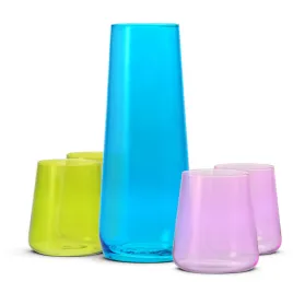 kolorowy-komplet-do-wody-i-napojow-szklanki-karafka-krosno-430-ml-5-szt