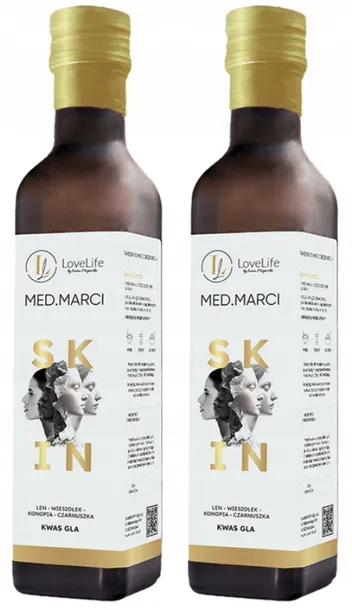  ZESTAW LoveLife Skin by med Marci Olej lniany trądzik wit E 250ml x2