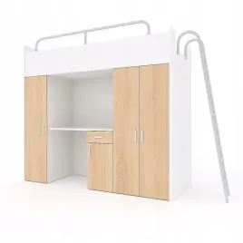 lozko-pietrowe-kiki-5-max-90x200-cm-z-biurkiem-i-drabinka-sonoma-mat