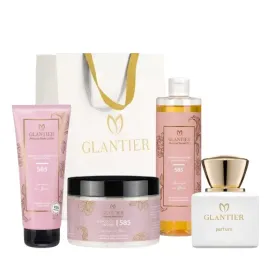 glantier-585-zestaw-perfumy-premium-peeling-olejek-balsam-torba