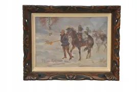 wojciech-kossak-ulani-na-koniach-zimowy-pejzaz-wojny-stary-obraz-olejny