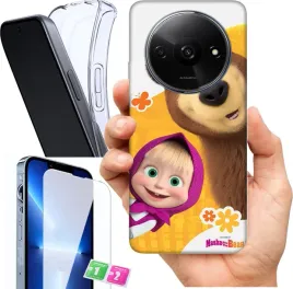 etui-na-xiaomi-redmi-a3-4g-wzory-masza-i-niedzwiedz-szklo