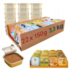 karma-mokra-dla-psa-tacka-pakiet-zestaw-mieszany-mix-smakow-150g-x-22szt