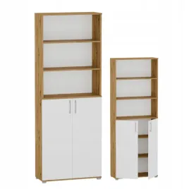 regal-biurowy-z-drzwiczkami-p-k-2d-dab-artisan-bialy-215-x-60-x-32-cm