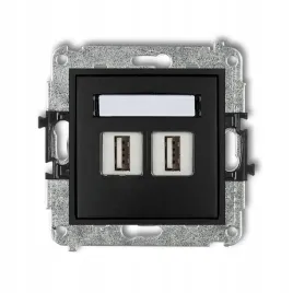 gniazdo-komp-2xrj45-kat-6-karlik-mini-czarny-mat