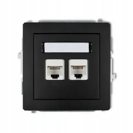 gniazdo-komp-2xrj45-kat-6-karlik-deco-czarny-mat