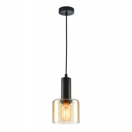 italux-lampa-wiszaca-santia-e27-czarny-bursztynowy