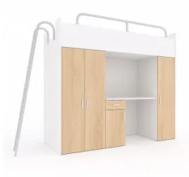 lozko-pietrowe-kiki-5-80x190-cm-z-biurkiem-i-drabinka-dab-sonoma-mat