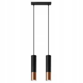 sollux-lampa-wiszaca-loopez-2xgu10-czarny-miedziany