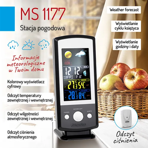 ms-1177-stacja-pogodowa-funkcje-budzik-pomiar-cisnienia-pomiar-temperatury-wewnetrznej-pomiar-temperatury-zewnetrznej-pomiar-wilgotnosci-prognoza-pogody-zegar