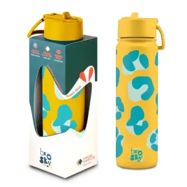 brosky-wild-zolta-butelka-na-wode-z-nadrukiem-w-motyw-zwierzecy-680-ml