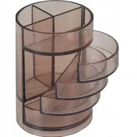 przybornik-biurkowy-walec-d-rect-dymny-2-przegrody-pionowe-5-szufladek