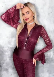 legginsy-koronkowe-la-perla-rozmiar-m-kolor-bordowy