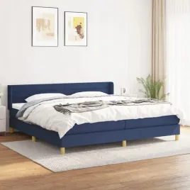 vidaxl-lozko-kontynentalne-z-materacem-niebieskie-tkanina-200x200-cm