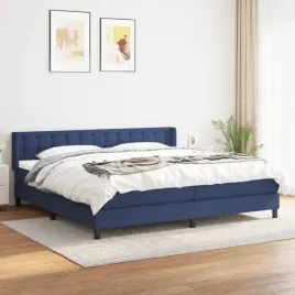 vidaxl-lozko-kontynentalne-z-materacem-niebieskie-tkanina-200x200-cm