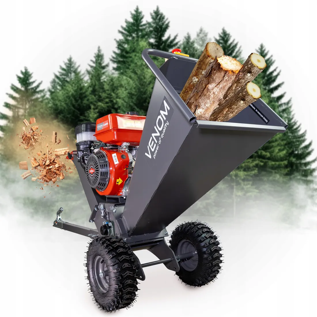 SPALINOWY ROZDRABNIACZ VENOM DO GAŁĘZI PRO MAX 120MM MOCNY SILNIK