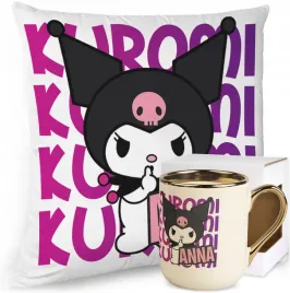 zestaw-poduszka-zloty-kubek-hello-kitty-kuromi-onegai-melody-prezent-imie
