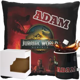 zestaw-poduszka-kubek-jurassic-world-park-rebirth-odrodzenie-dziecka-imie