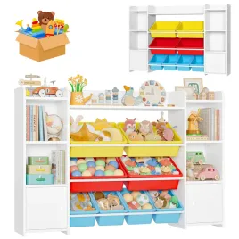 bialy-drewniany-regal-komoda-szafka-polka-na-zabawki-dzieciecy-z-pudelkami