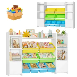 bialy-drewniany-regal-komoda-szafka-polka-na-zabawki-dzieciecy-z-pudelkami