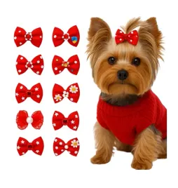 10-x-kokardki-dla-psa-york-czerwone-z-gumka-latex-shih-tzu-gumki-spinka