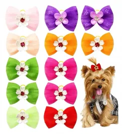 spinka-dla-psa-kokardka-dla-psa-yorka-shih-tzu-mix-kolor-10-sztuk-kokardki