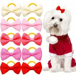 kokardka-dla-psa-yorka-shih-tzu-maltanczyk-jednokolorowe-rozowe-mix-10-x