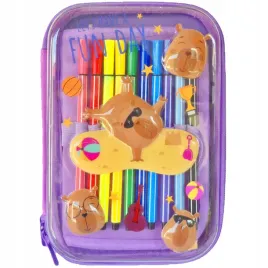 piornik-szkolny-z-wyposazeniem-silikonowy-przezroczysty-mis-kapibara-kayet