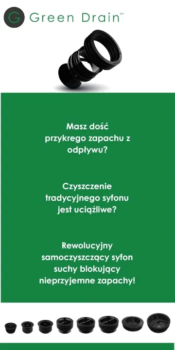 Infografika przedstawiająca syfony Green Drain.