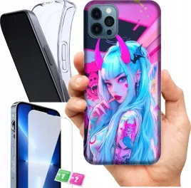 etui-na-apple-iphone-12-pro-wzory-neon-girl-anime-szklo