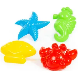 polesie-foremki-krab-rozgwiazda-muszla-konik-morski-zestaw-4szt-mix-kolorow