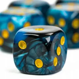 kosc-1szt-d6-k6-niebieska-zloty-nadruk-perla-dice-rpg-dandd-mtg-gry-planszowe