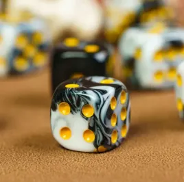 kosc-1szt-d6-k6-biale-czarne-zloty-dice-classic-rpg-dandd-mtg-gry-planszowe
