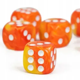 kosc-1szt-d6-k6-pomarancz-zolta-bialy-nadruk-dice-classic-rpg-dandd-mtg-gry
